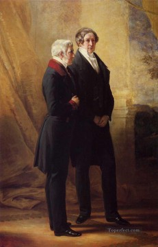  Robert Lienzo - Arthur Wellesley, primer duque de Wellington con Sir Robert Peel, retrato de la realeza Franz Xaver Winterhalter